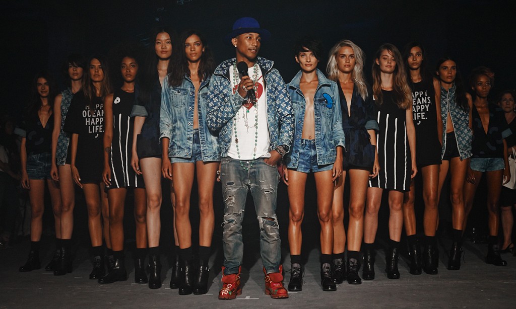 Pharrell presenting RAW for the Oceans at NY Fashion Week. Image courtesy RAW for the Oceans by G-Star